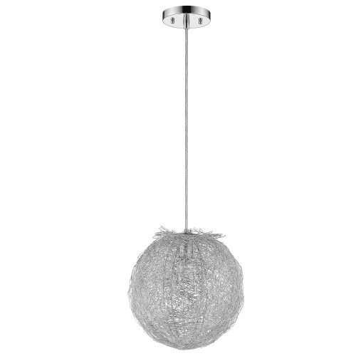 Contemporary Silver Globe Pendant Hanging Light (398298)
