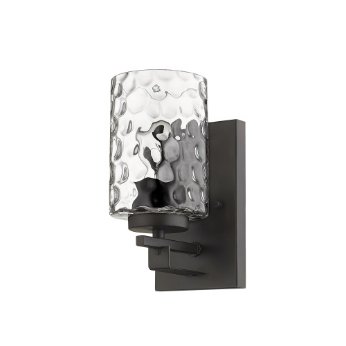 Bronze Metal And Pebbled Glass Wall Sconce (398657)