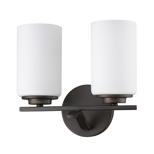 Two Light Bronze And Glass Wall Sconce (398735)