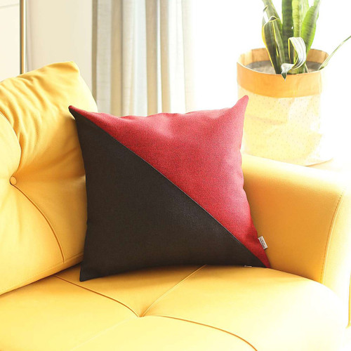 Red And Black Diagonal Decorative Throw Pillow (399459)