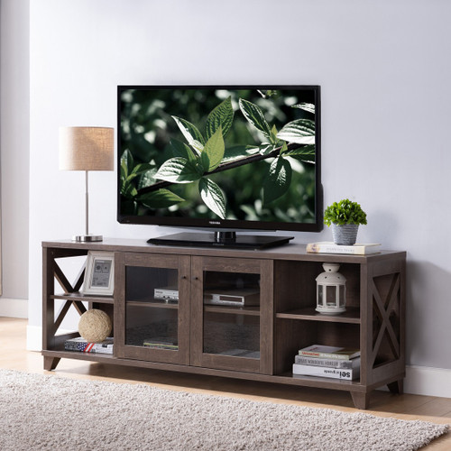 Modern Rustic Walnut Oak Tv Console Cabinet (401250)