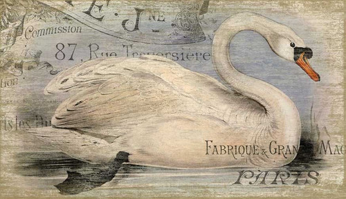 Vintage Look French Swan Large Wall Art (401570)