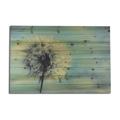 36" Long Soft Dandelion Wishes Wood Plank Wall Art (401635)
