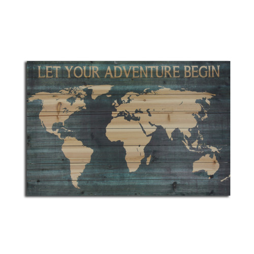 Adventure World Map Wood Plank Wall Art (401649)