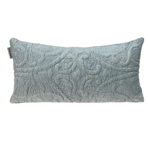 Gray Quilted Velvet Lumbar Throw Pillow (402847)