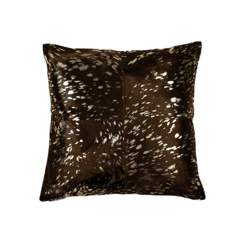 18" X 18" X 5" Gold And Chocolate Quattro - Pillow (316829)