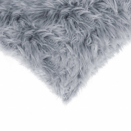 18" X 18" X 5" Gray Faux Fur - Pillow (293151)