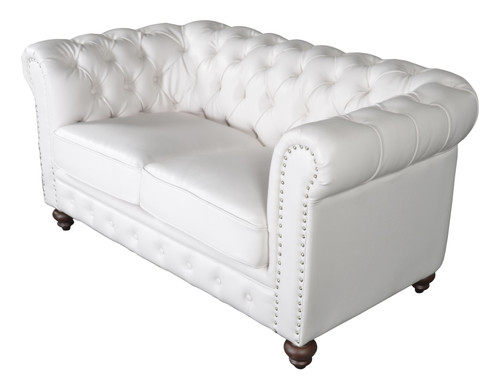 Classic Chesterfield White Loveseat (12020361)