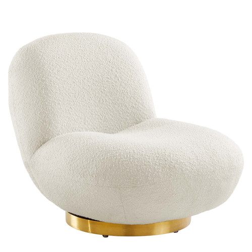 Kindred Upholstered Fabric Swivel Chair - Gold Ivory EEI-5485-GLD-IVO