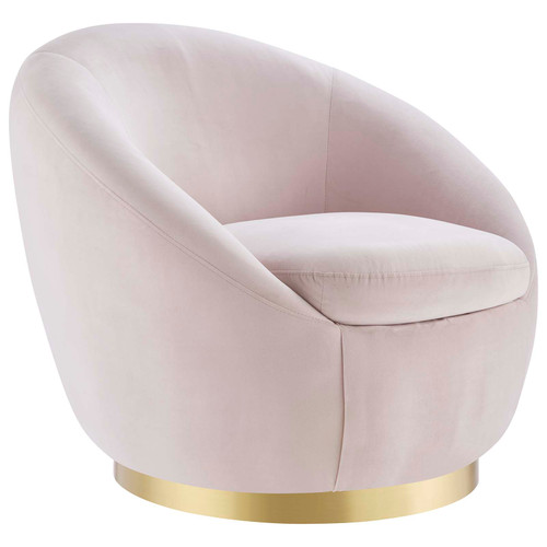 Buttercup Performance Velvet Performance Velvet Swivel Chair - Gold Pink EEI-5005-GLD-PNK