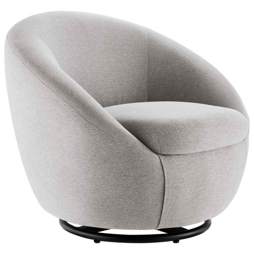 Buttercup Fabric Upholstered Upholstered Fabric Swivel Chair - Black Light Gray EEI-5006-BLK-LGR