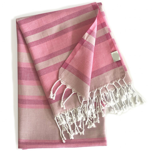 Shades Of Pink Striped Design Turkish Beach Blanket (401823)