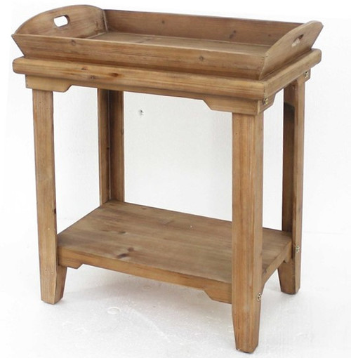 18" X 23" X 18" Natural, Rustic, Wooden - Table With Serving Tray Top (274416)