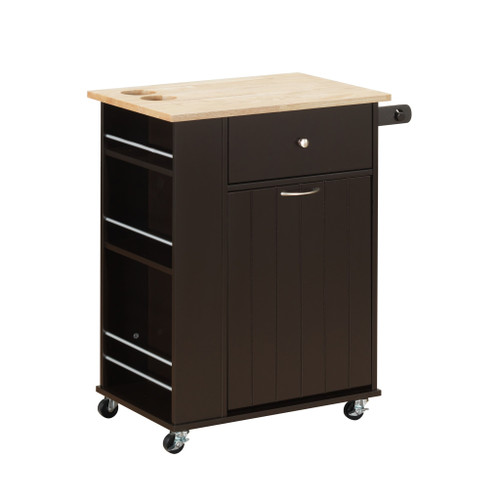 18" X 29" X 34" Natural Wenge Wood Casters Kitchen Cart (347568)