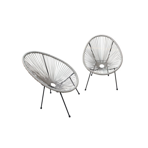 Set Of Two Gray Mod Indoor Outdoor String Chairs (416238)