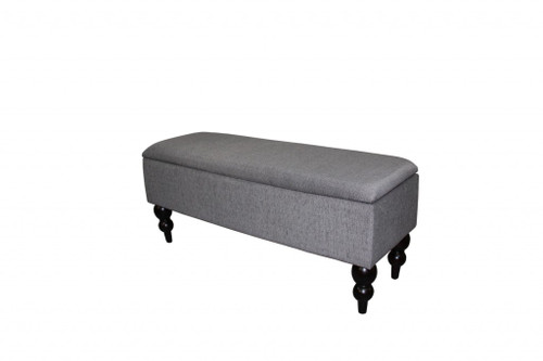 Modern Tailored Gray And Black Storage Bench (469333)