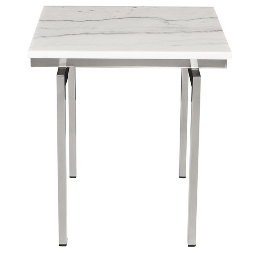 Louve Side Table - White/Silver (HGNA124)
