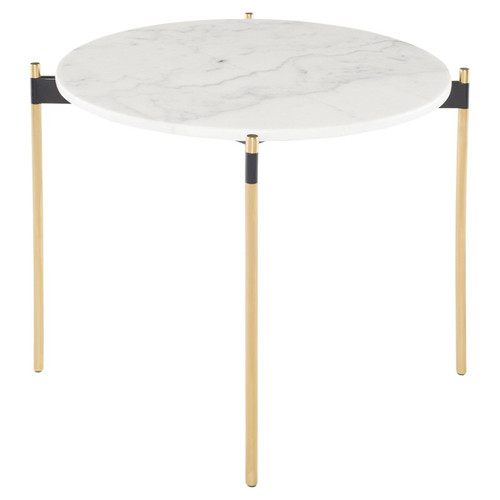Pixie Side Table - White/Gold (HGNA486)