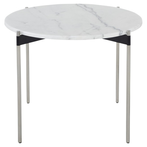 Pixie Side Table - White/Silver (HGNA488)