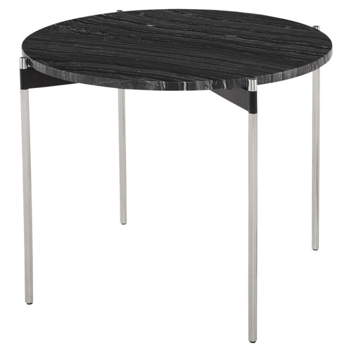 Pixie Side Table - Black Wood Vein/Silver (HGNA489)