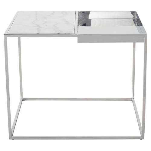 Corbett Side Table - White/Silver (HGNA522)