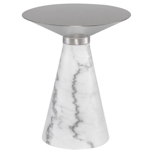 Iris Side Table - Silver/White (HGNA550)