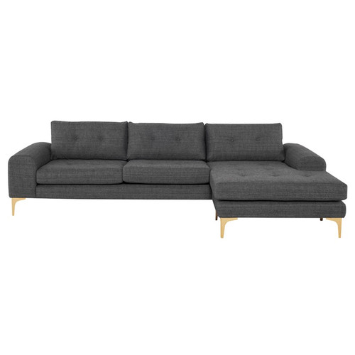 Colyn Sectional - Dark Grey Tweed/Gold (HGSC509)