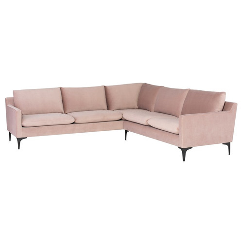 Anders L Sectional - Blush/Black (HGSC647)