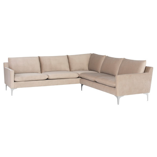 Anders L Sectional - Nude/Silver (HGSC676)