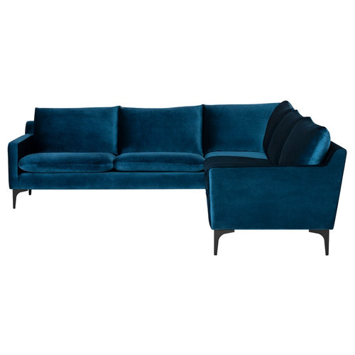 Anders L Sectional - Midnight Blue/Black (HGSC677)