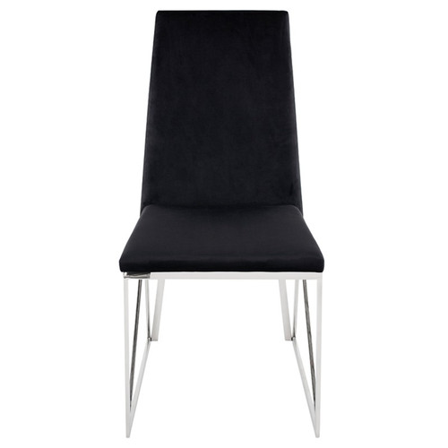 Caprice Dining Chair - Black/Silver (HGTB586)