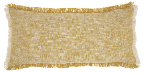 Mustard Hand Woven Throw Pillow (386324)
