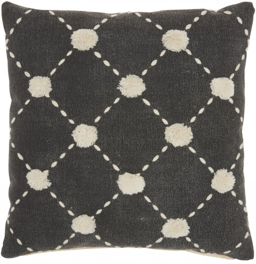 Glamorous Handcrafted Charcoal Accent Throw Pillow (386326)
