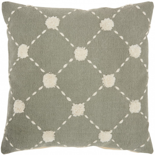 Glamorous Handcrafted Sage Accent Throw Pillow (386328)