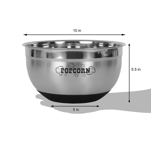 Sleek Stainless Steel Popcorn Serving Bowl (400997)