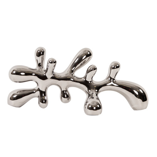 Silver Metalic Abstract Tabletop Sculpture (401225)