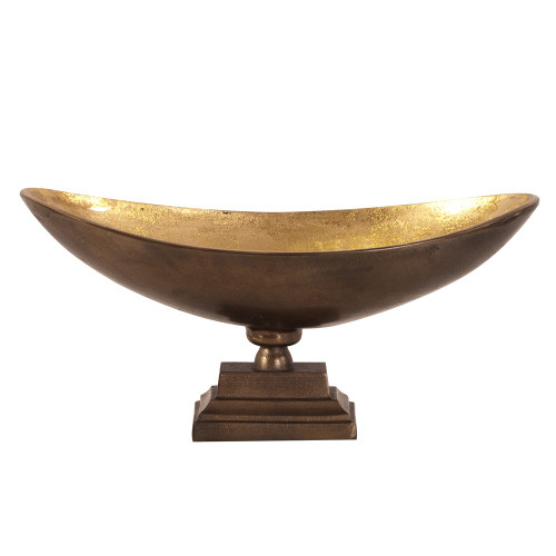 Rustic Bronze Oblong Footed Centerpiece Bowl (401231)