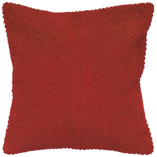 Red Nubby Textured Modern Throw Pillow (403132)