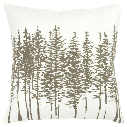 Gray Ivory Grove Of Trees Down Throw Pillow (403142)