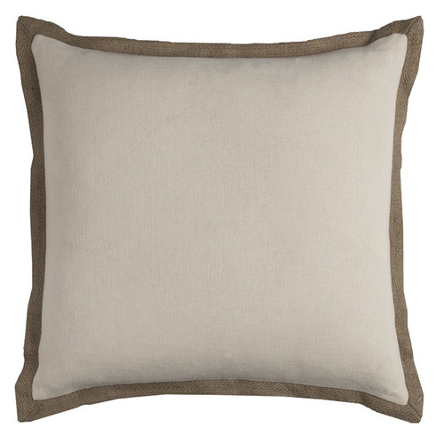Ivory Beige And Natural Jute Throw Pillow (403206)