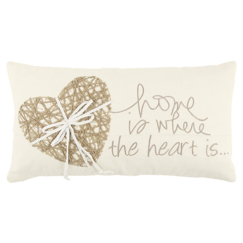 Ivory Home Is Where The Heart Is Lumbar Pillow (403283)