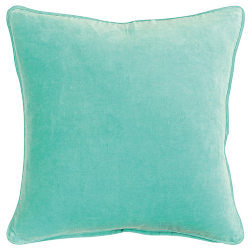 Aqua Solid Luxurious Modern Throw Pillow (403418)