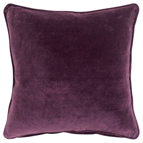 Plum Solid Luxurious Modern Throw Pillow (403419)