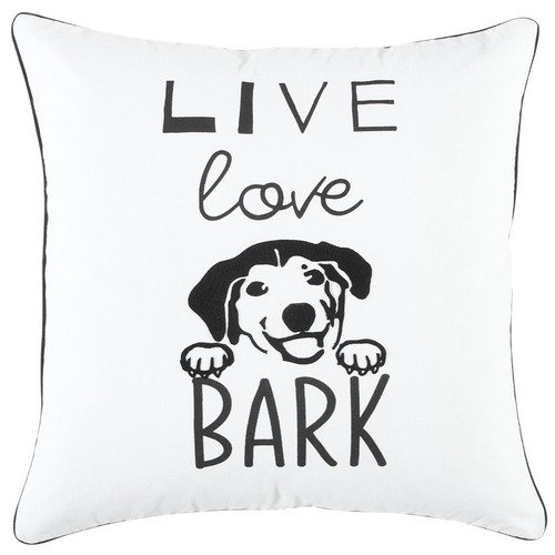 Black And White Live Love Bark Modern Throw Pillow (403521)