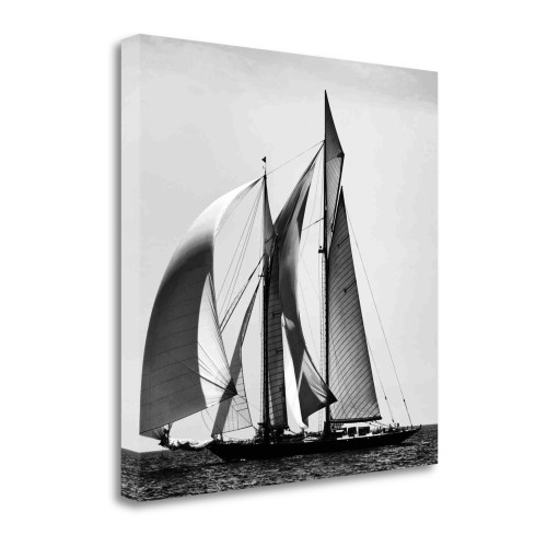 35" Black And White Sailboat Giclee Wrap Canvas Wall Art (426584)