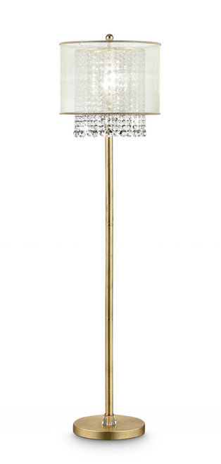 Primo Gold Finish Floor Lamp With Crystal Accents And White Shade (431810)