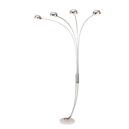 Four Light Curved Silver Floor Lamp (431817)