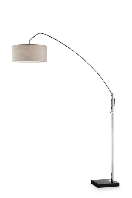 Silver Adjustable Floor Lamp With Fabric Shade (431820)