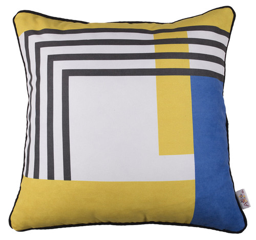 18"X18" Scandi Square Geo Style Decorative Throw Pillow Cover (355460)