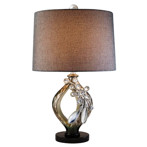 Brown And Gold Faux Crystal Glam Accent Table Lamp (468635)